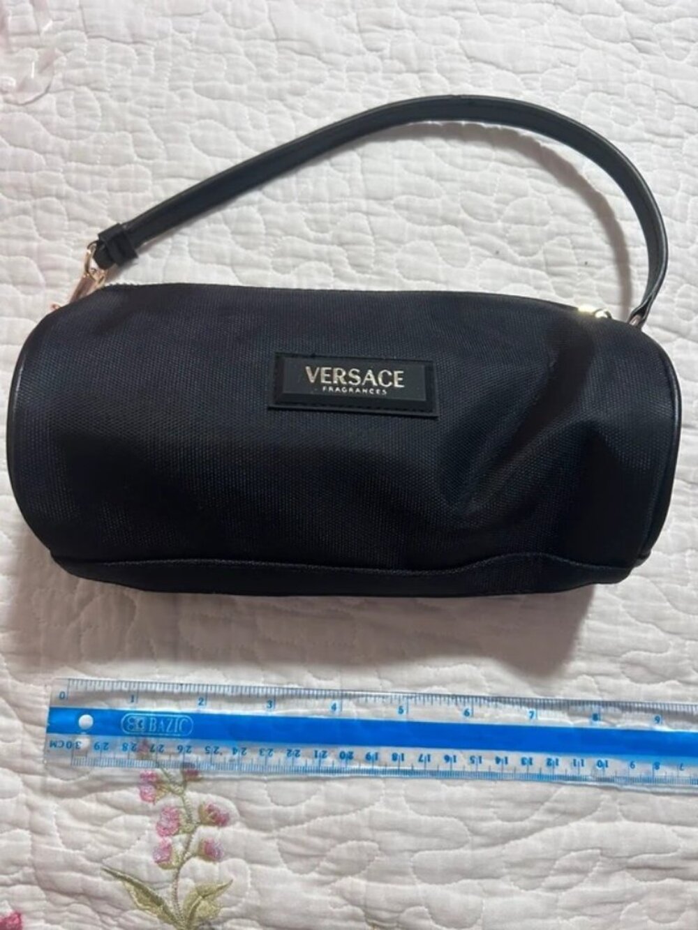 Versace Black Cosmetic Bag with Gold Hardware